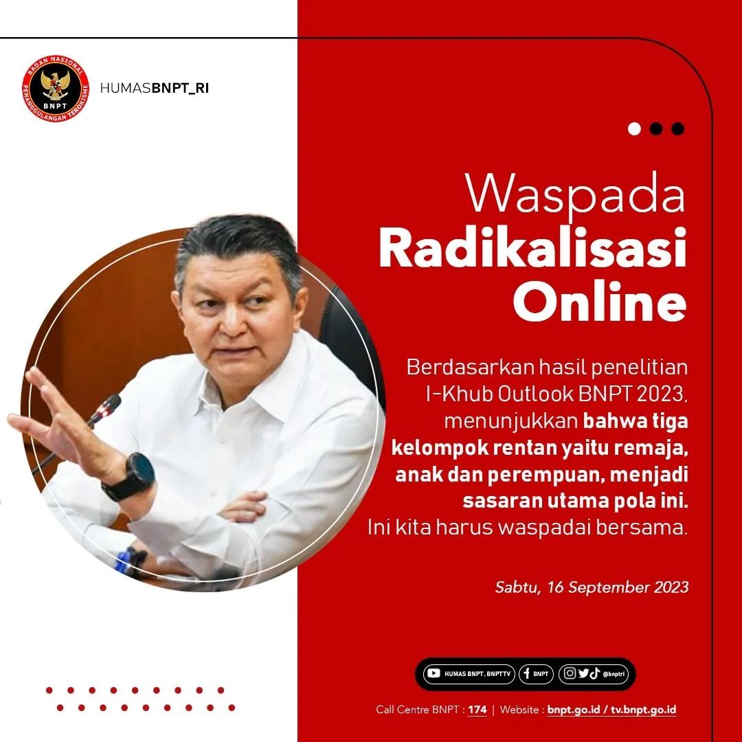 BNPT Rilis Data Radikalisasi Online, Ketua DD Sulut Tegaskan Waspadai Teknologi dan Media Sosial