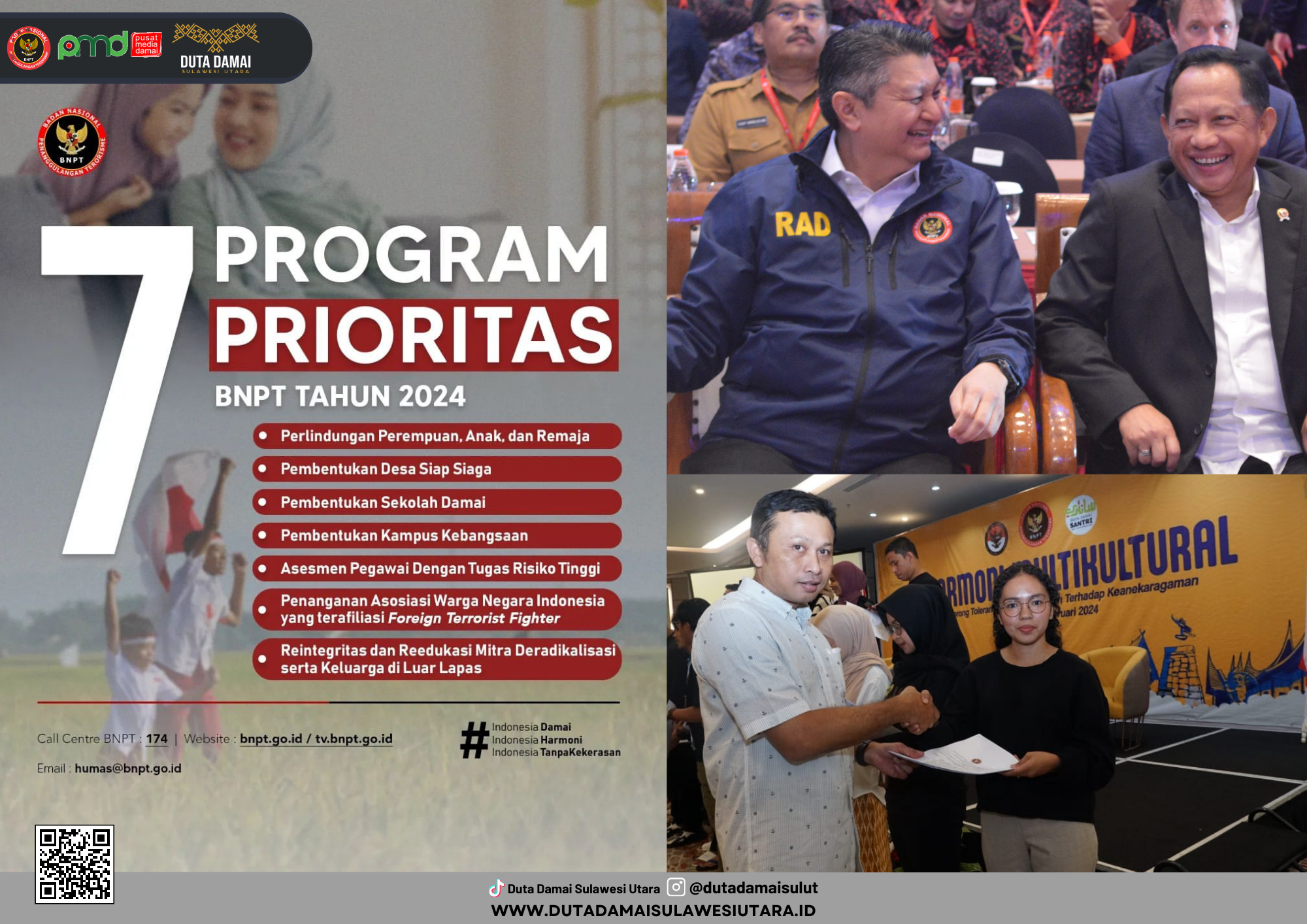Duta Damai Sulut Siap Dukung 7 Program Prioritas BNPT RI